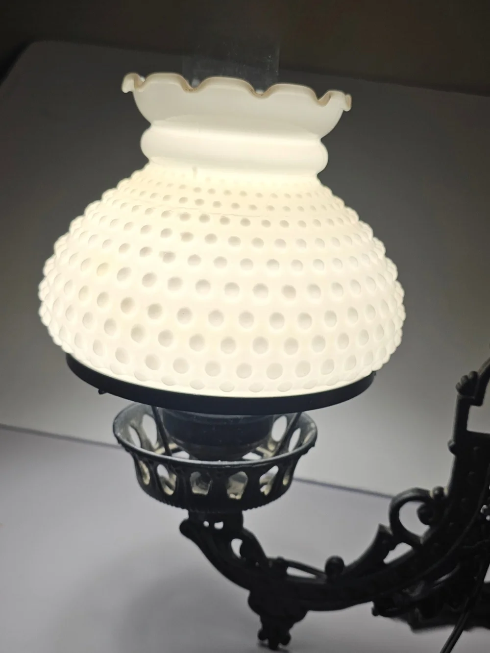 White Hobnail Glass Wall Mount Swing Lamp Shade - Classic Home Accent